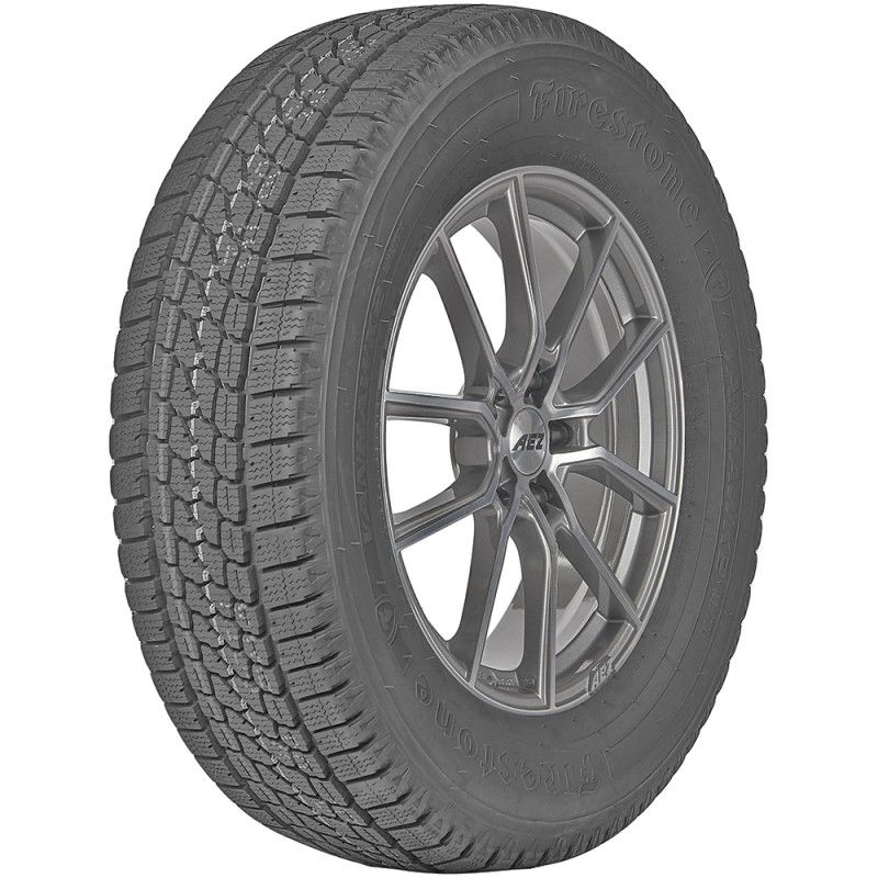 opona samochodowa zimowa Firestone WINTERHAWK 2 w rozmiarze 195/65R16 z indeksem nośności 104 i prędkości T - widok z boku