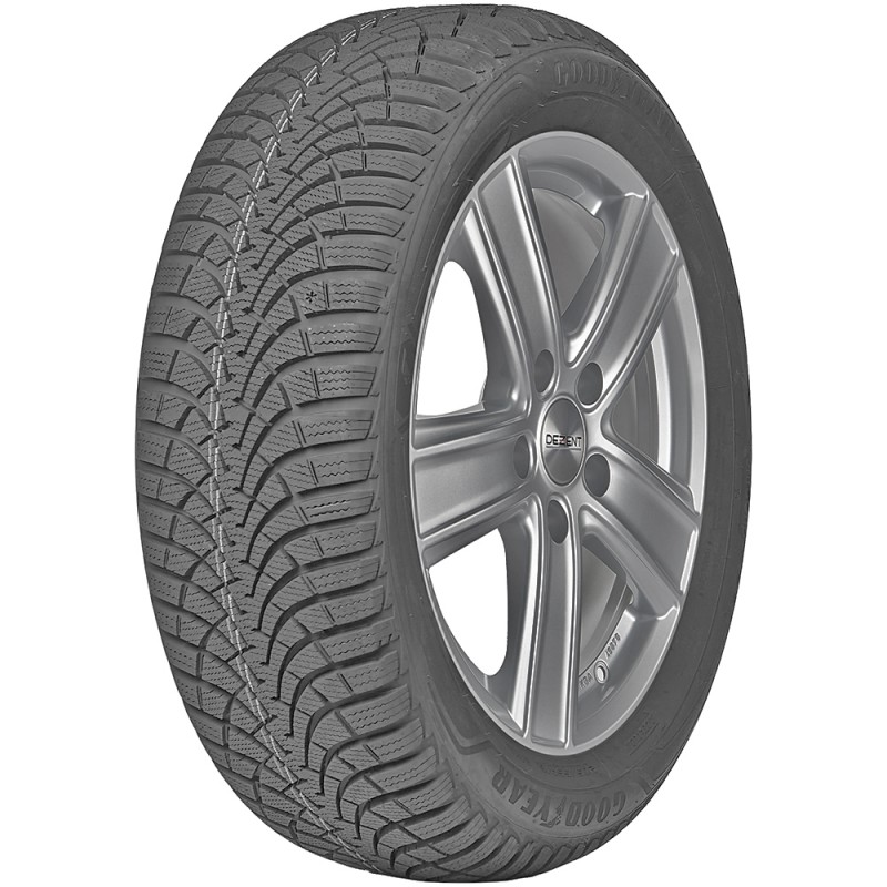 opona samochodowa zimowa Goodyear ULTRA GRIP 9+ w rozmiarze 195/55R16 z indeksem nośności 87 i prędkości H - widok z boku