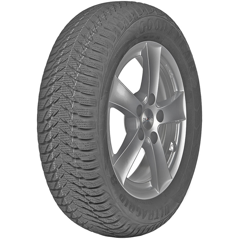 opona samochodowa zimowa Goodyear ULTRA GRIP 8 w rozmiarze 185/65R14 z indeksem nośności 86 i prędkości T - widok z boku